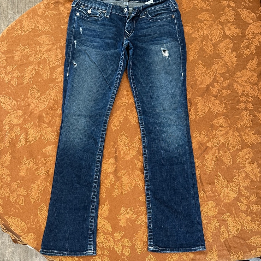 True Religion Dark Blue Straight Leg Jeans